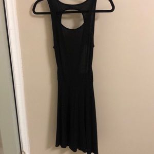 Summer black dress with open back